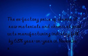 The ex-factory price of chemical raw materials and chemical products manufacturing industry fell by 6.8% year-on-year in November