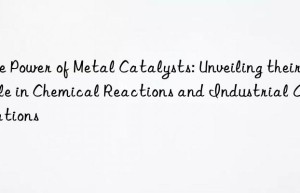 The Power of Metal Catalysts: Unveiling their Role in Chemical Reactions and Industrial Applications