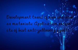 Development trend of new underwear materials: Application prospects of bust anti-yellowing agent