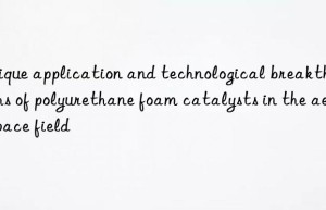 Unique application and technological breakthroughs of polyurethane foam catalysts in the aerospace field