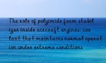 The role of polyimide foam stabilizer inside aircraft engines: coolant that maintains normal operation under extreme conditions