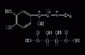 Structural formula of epinephrine tartrate