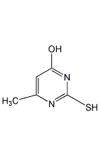 4-hydroxy-2-mercapto-6-methylpyrimidine structural formula