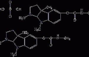 Structural formula of physoslium sulfate salt