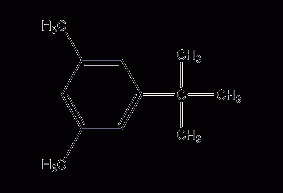 5-tert-butyl m-xylene structural formula