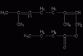 Geranyl butyrate structural formula