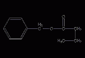 Structural formula of benzyl butyrate