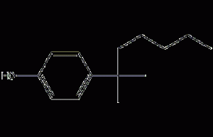 Structural formula of p-tert-octylphenol