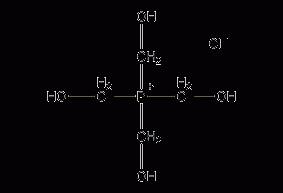 Structural formula of tetrakis(hydroxymethyl)phosphorus chloride