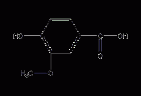 4-hydroxy-3-methoxybenzoic acid structural formula