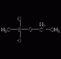 Structural formula of ethyl methane sulfonate