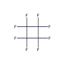 Perfluorocyclobutane structural formula