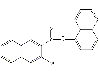 3-hydroxy-N-(1-naphthyl)-2-naphthylcarboxamide structural formula