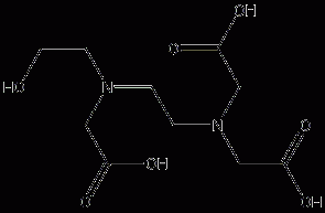 N-(2-hydroxyethyl)ethylenediaminetriacetic acid structural formula