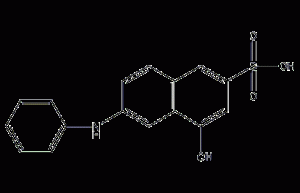 7-anilino-1-hydroxynaphthalene-3-sulfonic acid structural formula