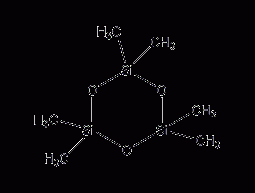 Hexamethylcyclotrisilane structural formula