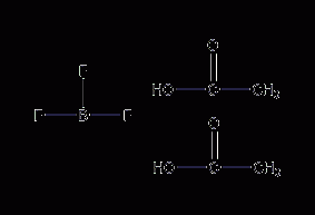 Boron trifluoride-acetic acid complex structural formula