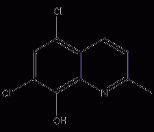 5,7-Dichloro-2-methyl-8-hydroxyquinoline structural formula